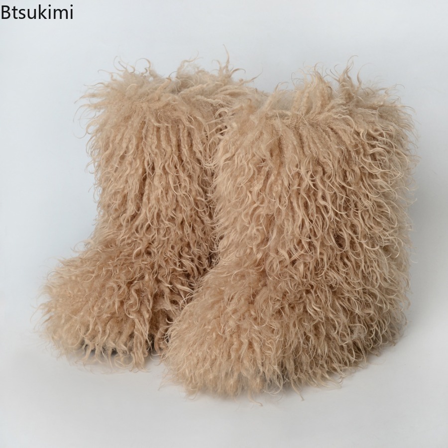 Ladies Trendy Mongolian Fur Bo - Street Fashion Y2K ulasan dan harga