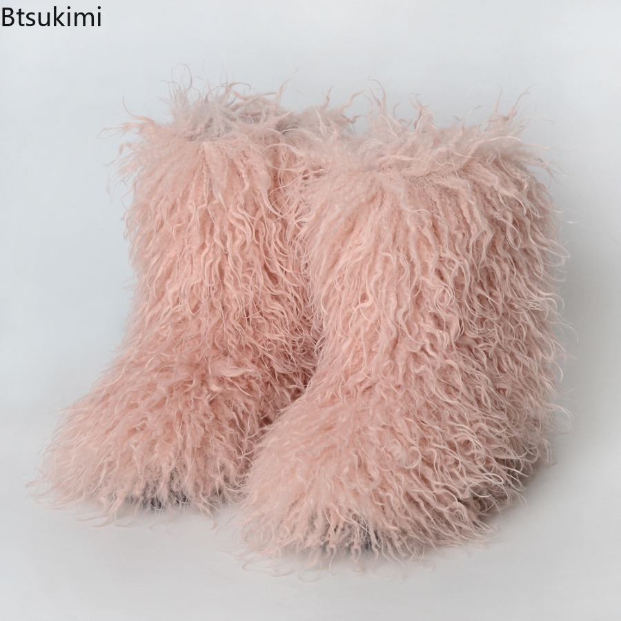 Ladies Trendy Mongolian Fur Bo - Street Fashion Y2K ulasan dan harga